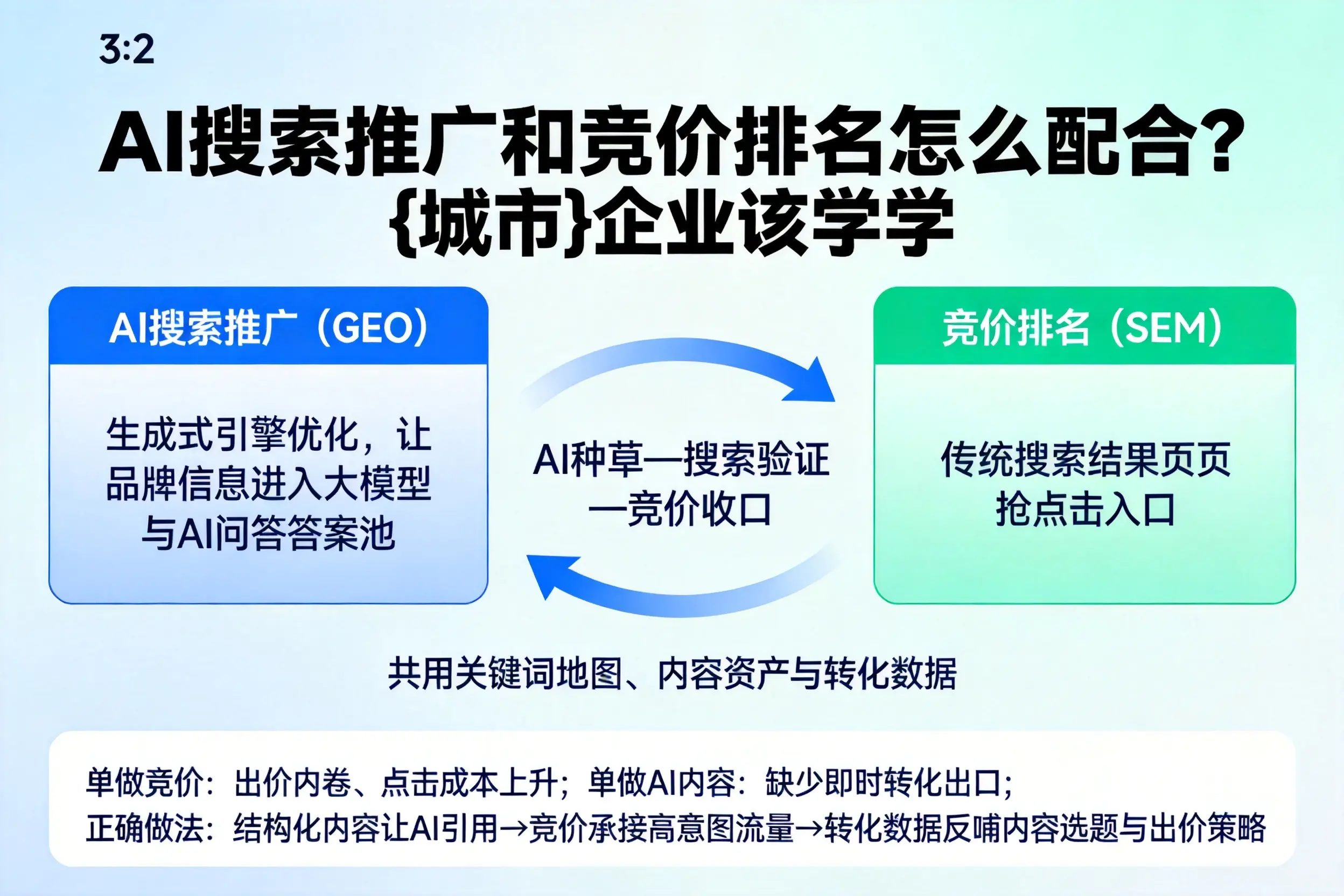 AI搜索推广和竞价排名怎么配合？运城企业该学学