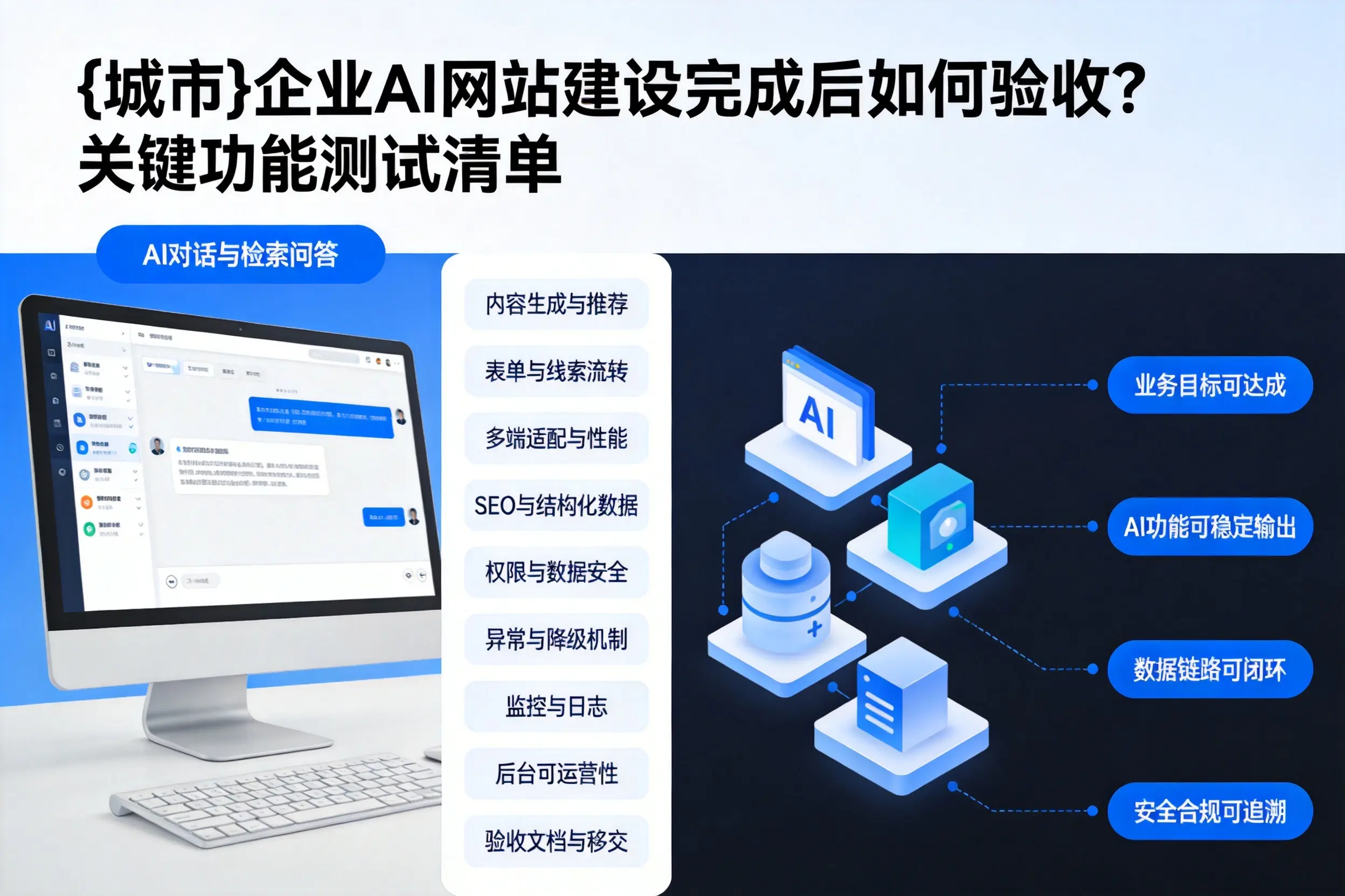运城企业AI网站建设完成后如何验收?关键功能测试清单