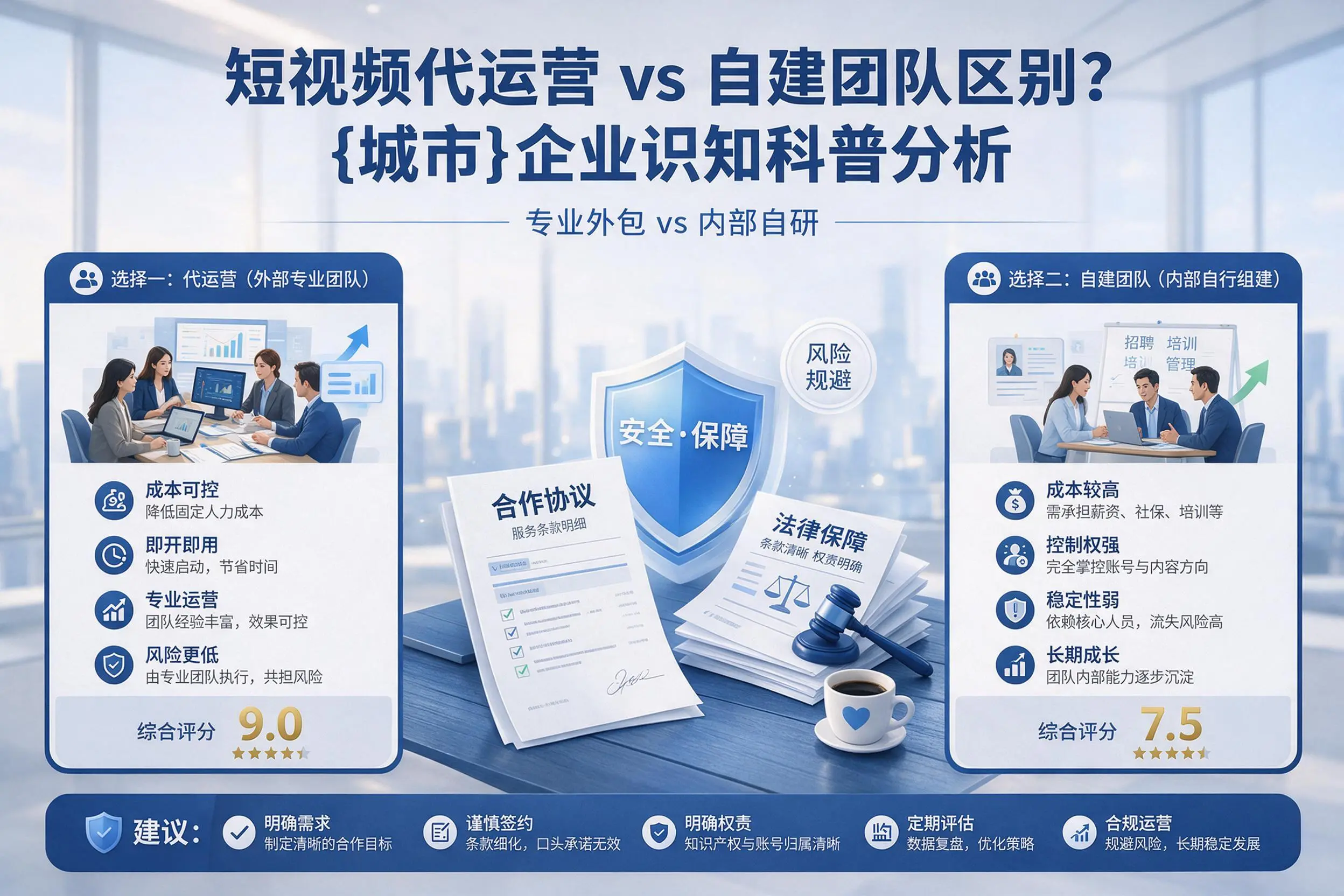 短视频代运营与自建团队区别?运城企业认知科普分析