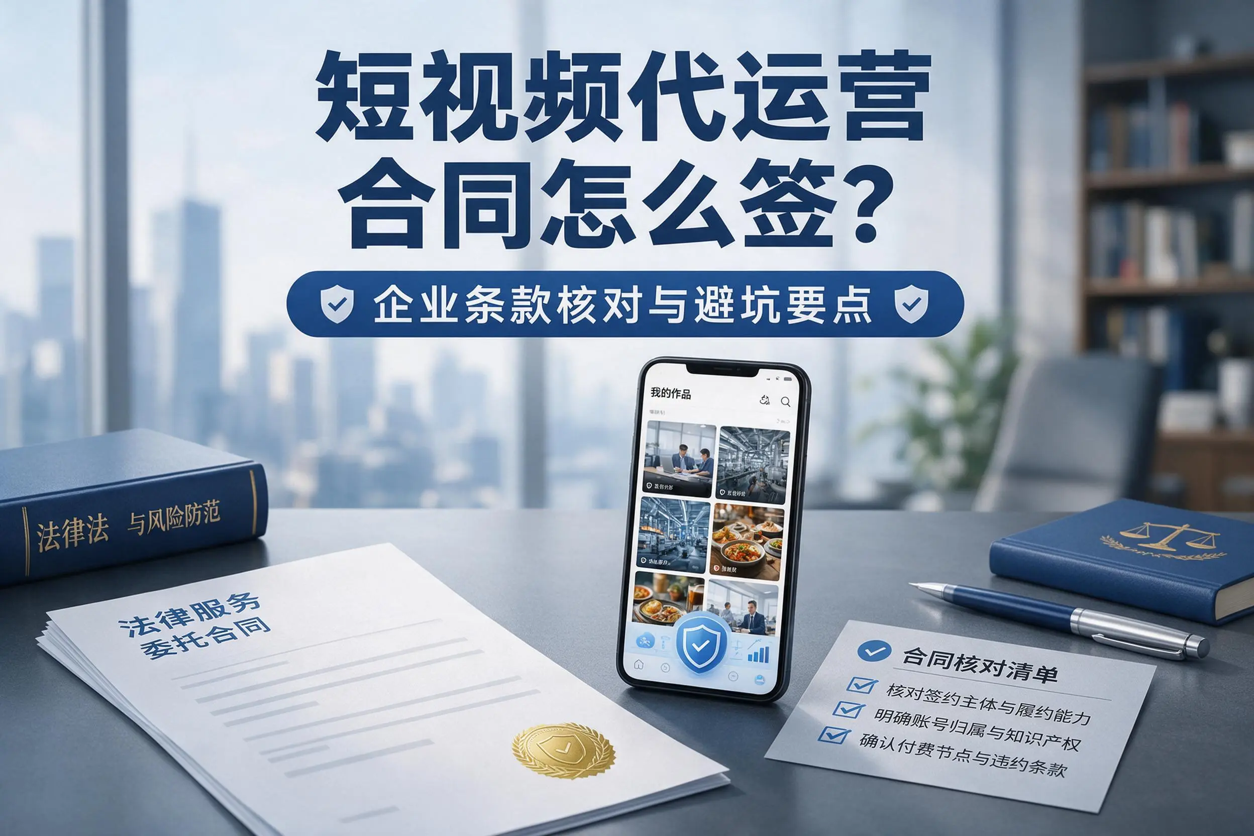 短视频代运营合同怎么签?运城企业条款核对与避坑要点