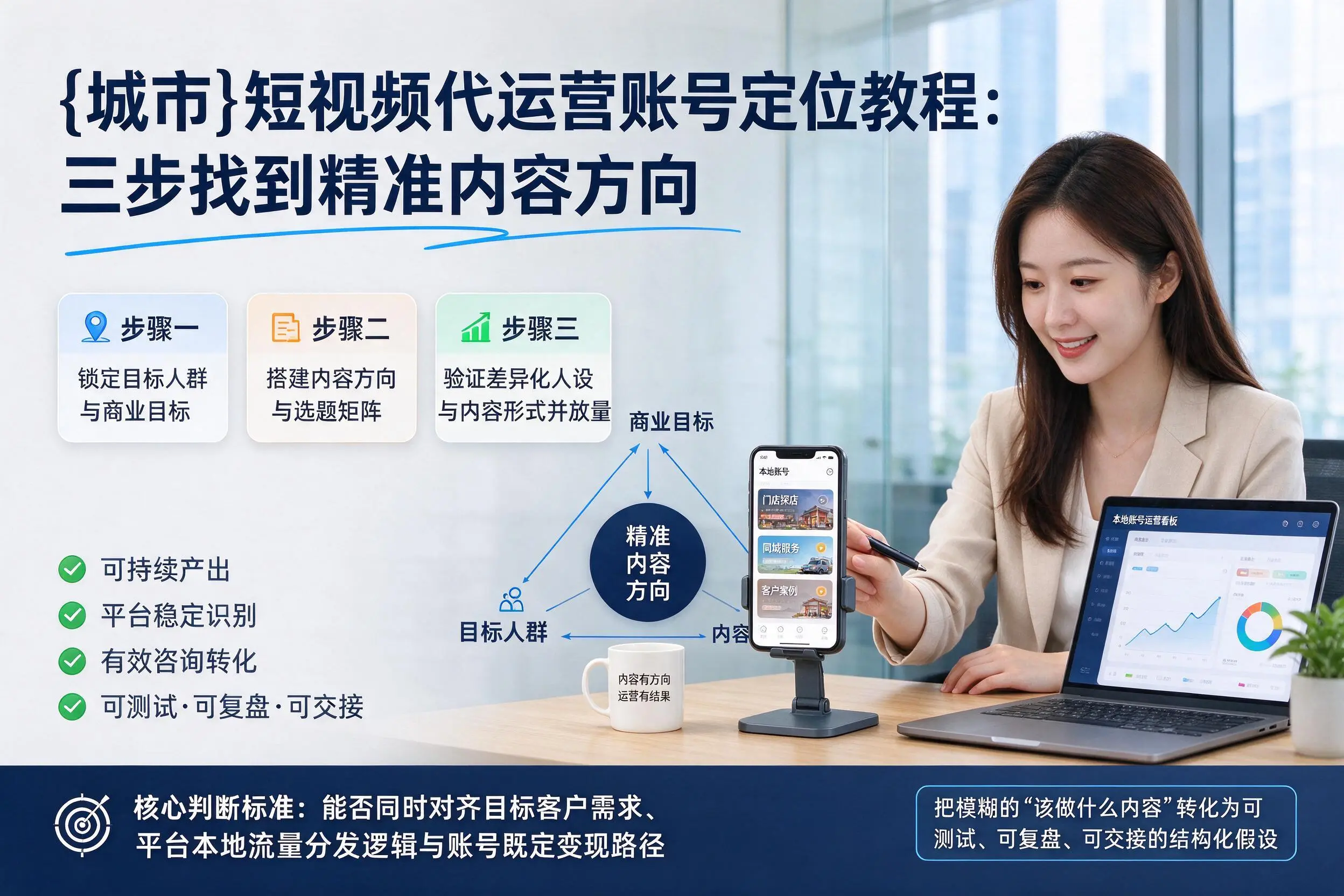 运城短视频代运营账号定位教程:三步找到精准内容方向