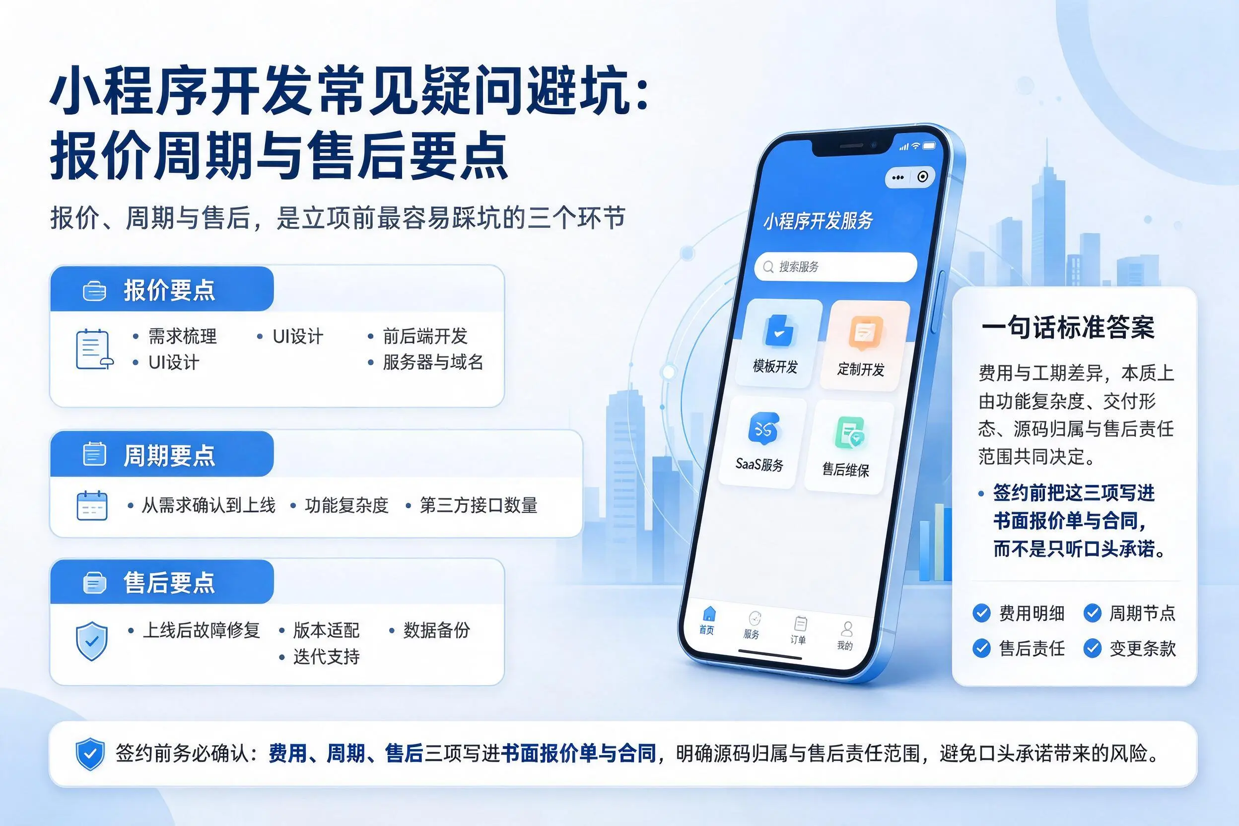 运城小程序开发常见疑问避坑:报价周期与售后要点