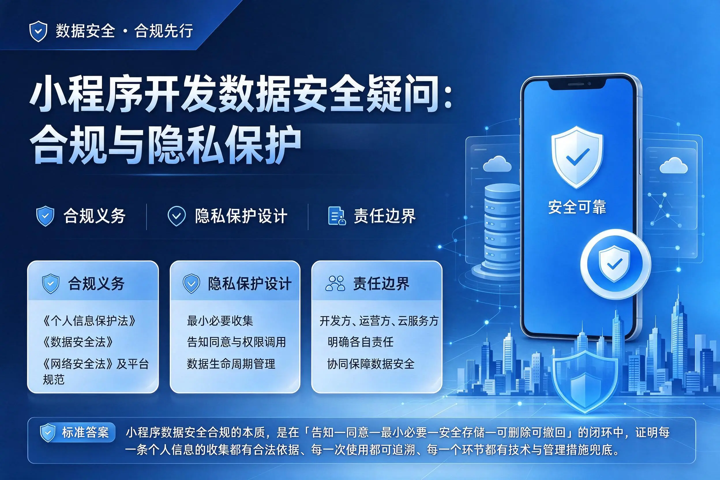 运城小程序开发数据安全疑问:合规与隐私保护