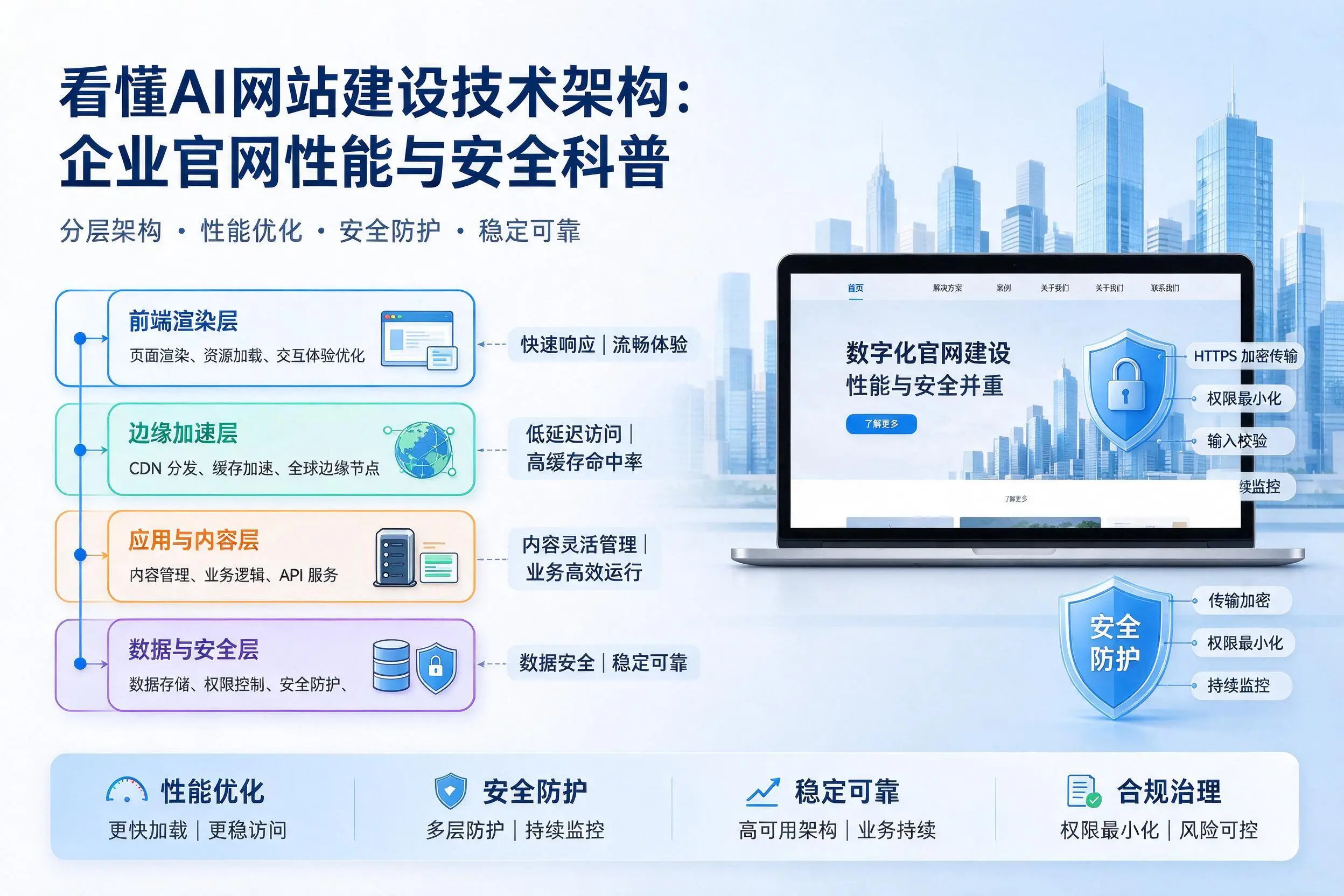 看懂AI网站建设技术架构:运城企业官网性能与安全科普
