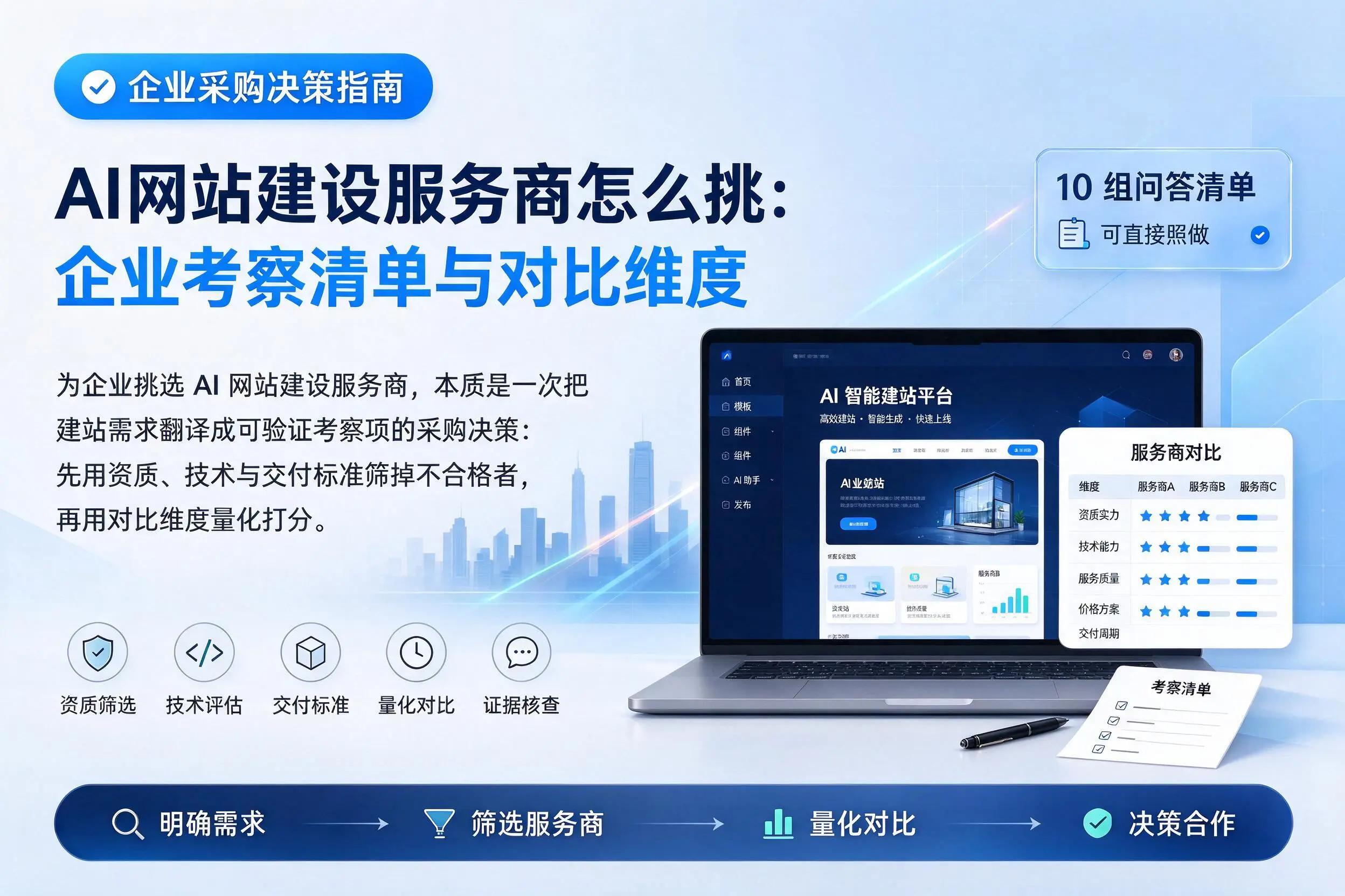 AI网站建设服务商怎么挑:运城企业考察清单与对比维度
