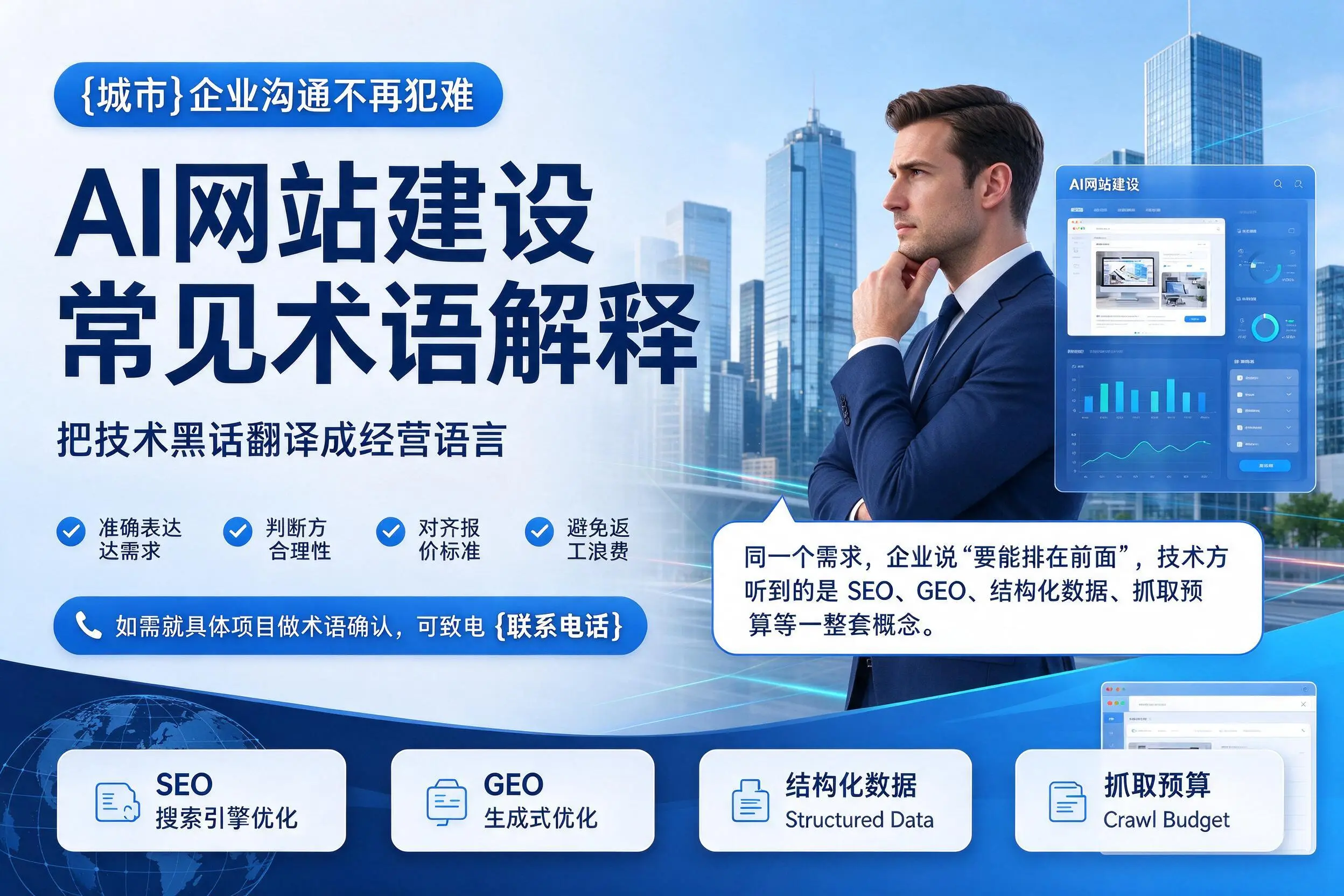 AI网站建设常见术语解释,运城企业沟通不再犯难