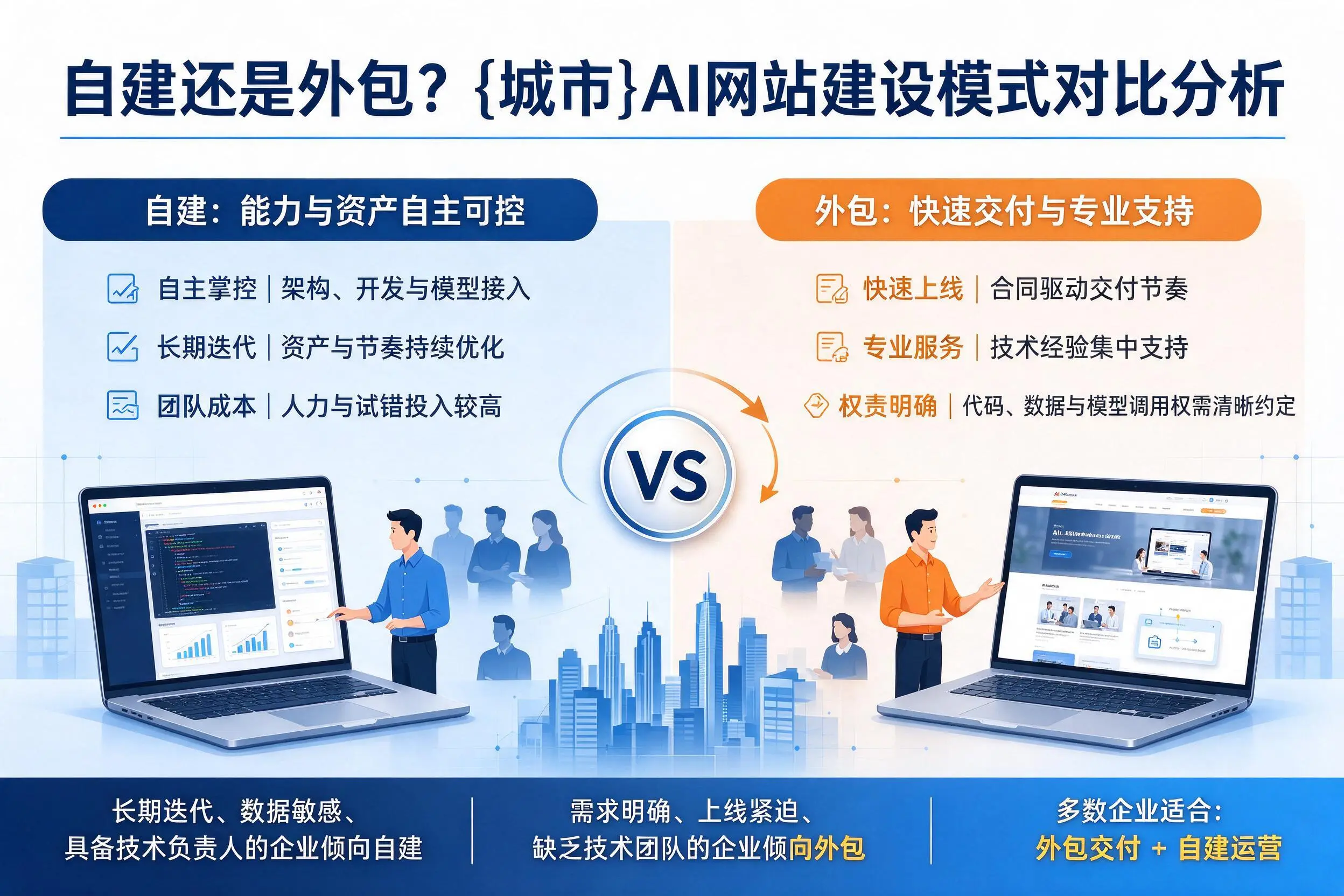 自建还是外包?运城AI网站建设模式对比分析